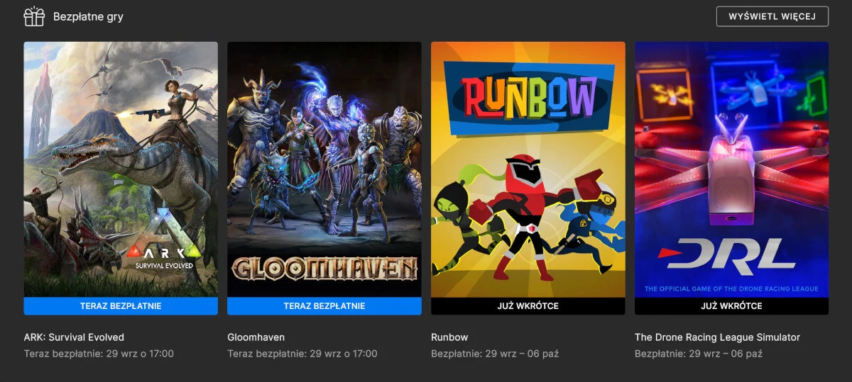 ARK: Survival Evolved i Gloomhaven za darmo w Epic Games Store