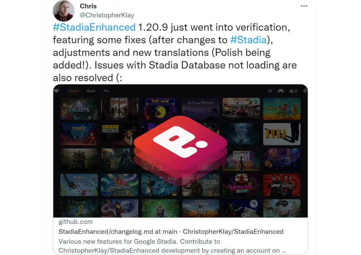 Grasz przez chmurę Google Stadia? Wtyczka rozszerzająca jej funkcje już dostępna po polsku