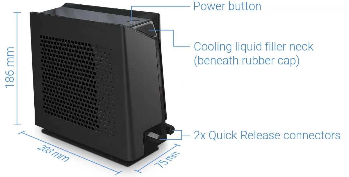 Mocarny laptop z Linuxem ma zewnętrzne chłodzenie wodne, Intel i9 i RTX 3080 Ti