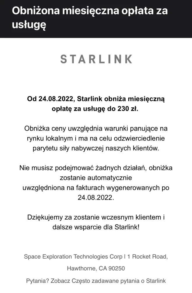 starlink w polsce