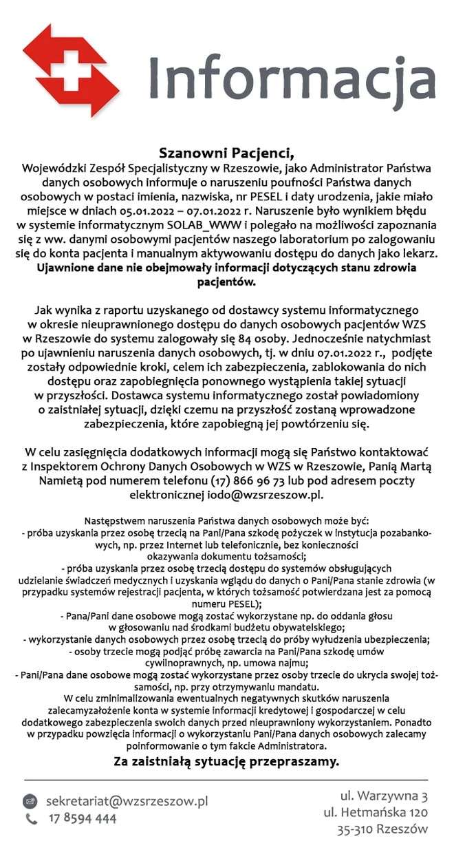 wojewodzki szpital w rzeszowie