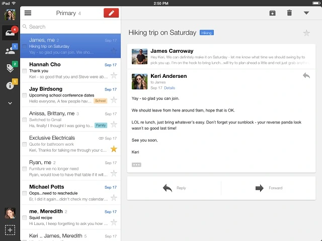 gmail ipad 2