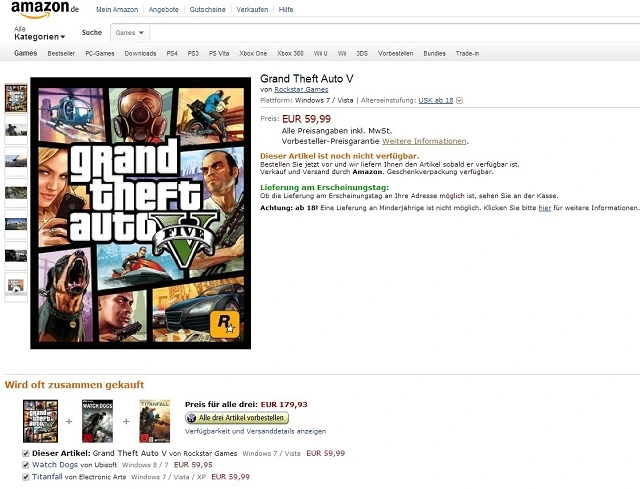 GTA V preorder