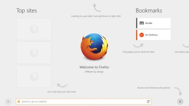 Firefox for Windows 8 Touch