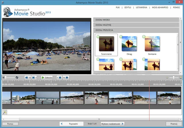 Ashampoo Movie Studio 2013 Zrzut ekranu Ashampoo Movie Studio 2013