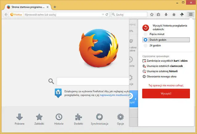 Firefox Wyczyść