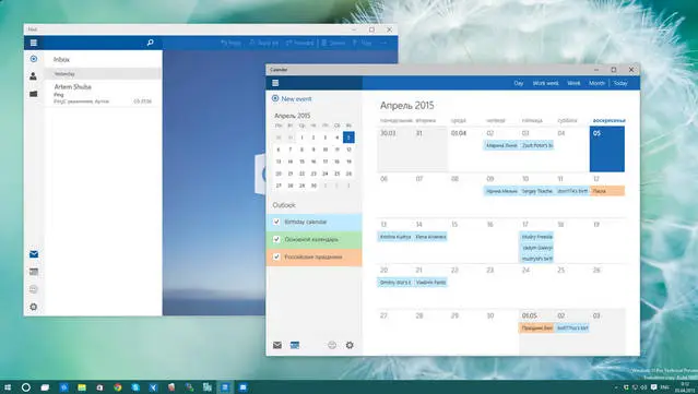 Aplikacja Kalendarz dla Windows 10