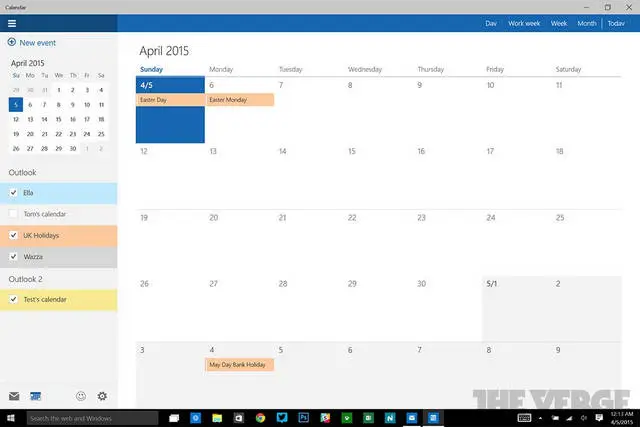 Aplikacja Kalendarz dla Windows 10