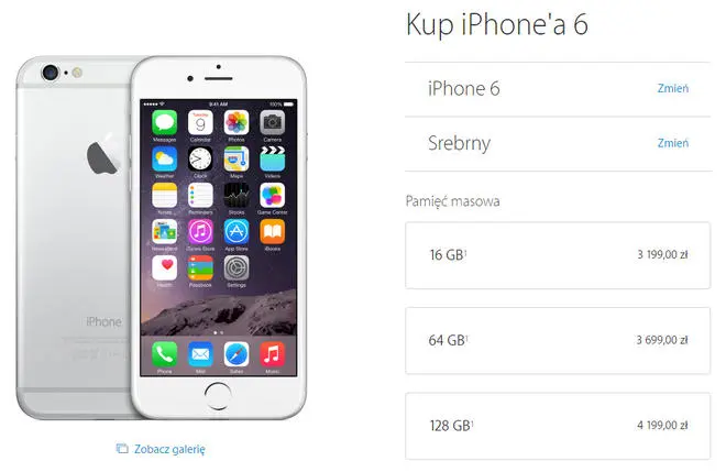 iPhone 6 pamiec