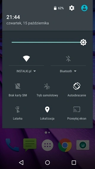Moto G 2015 Pasek powiadomień