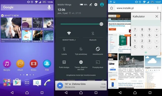 System Android w Sony Xperia Z3+
