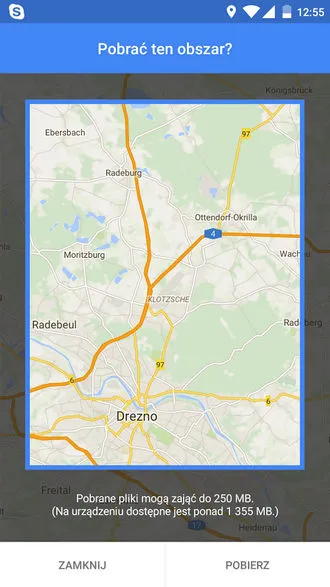 Mapy Google pobieranie offline