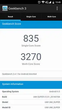 Geekbench 3 UMi Super
