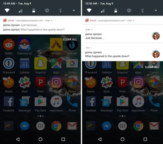 skumulowane powiadomienia