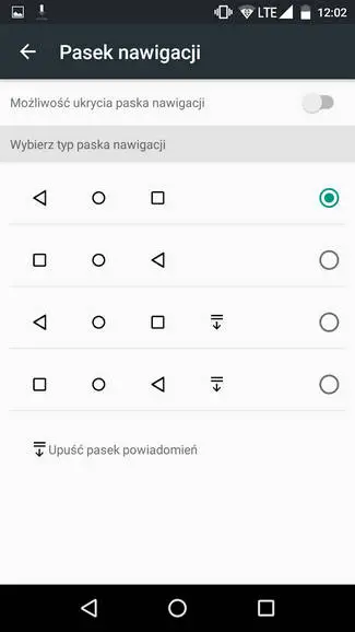 myPhone X PRO pasek nawigacji