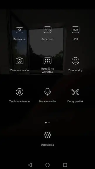 Huawei Nova Plus tryby aparatu