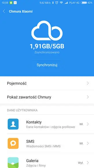 Mi 5s chmura
