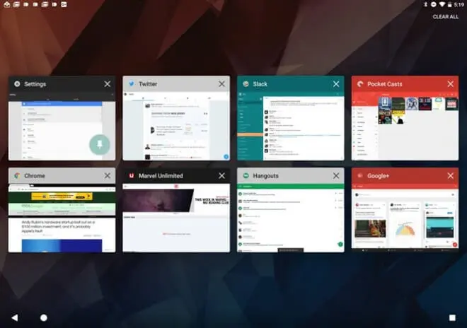 Android 7.1.2 - multitasking