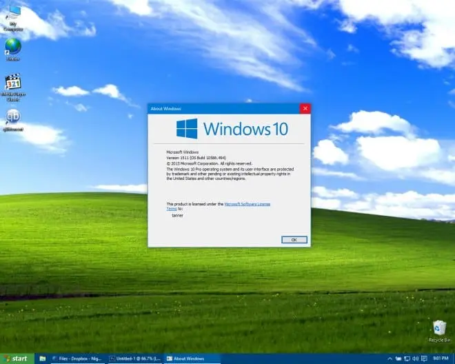 windows 10 win xp