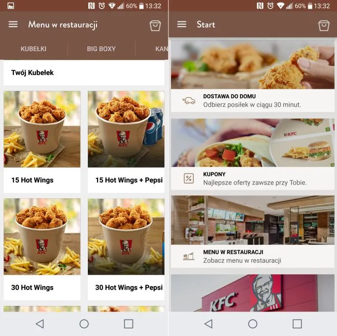 aplikacja KFC Polska