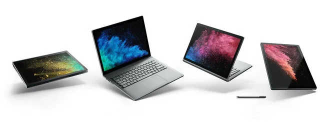Surface Book 2 tryby