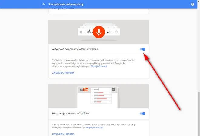 google wyłącz nagrywanie audio
