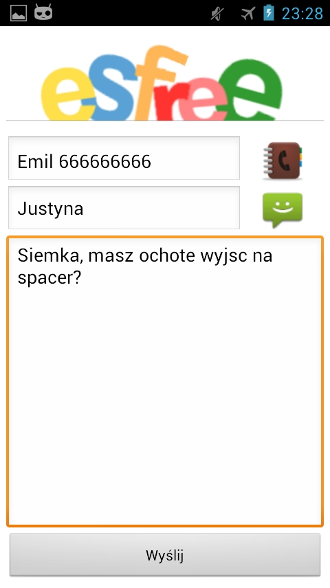 Bramka SMS esfree.pl Tablet