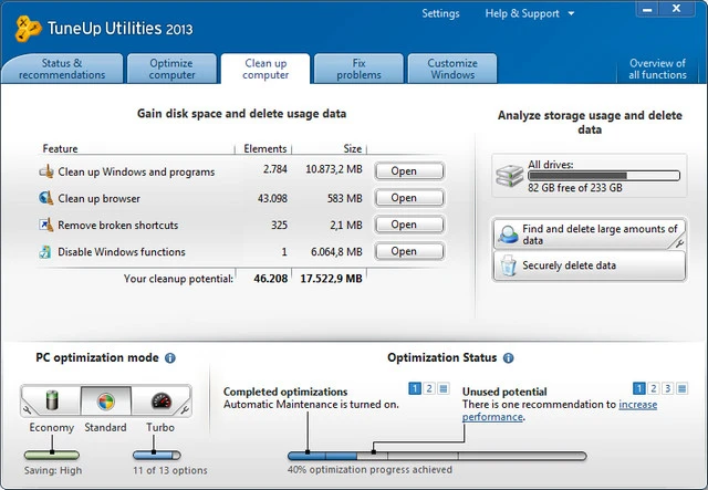 TuneUp Disk Cleaner 2013