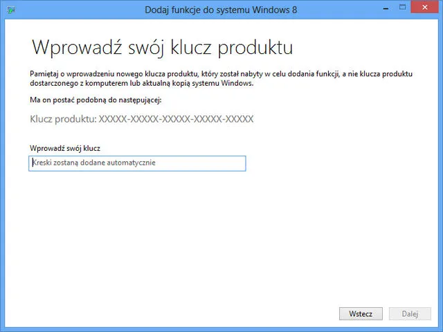 Windows 8 Dodaj funkcje