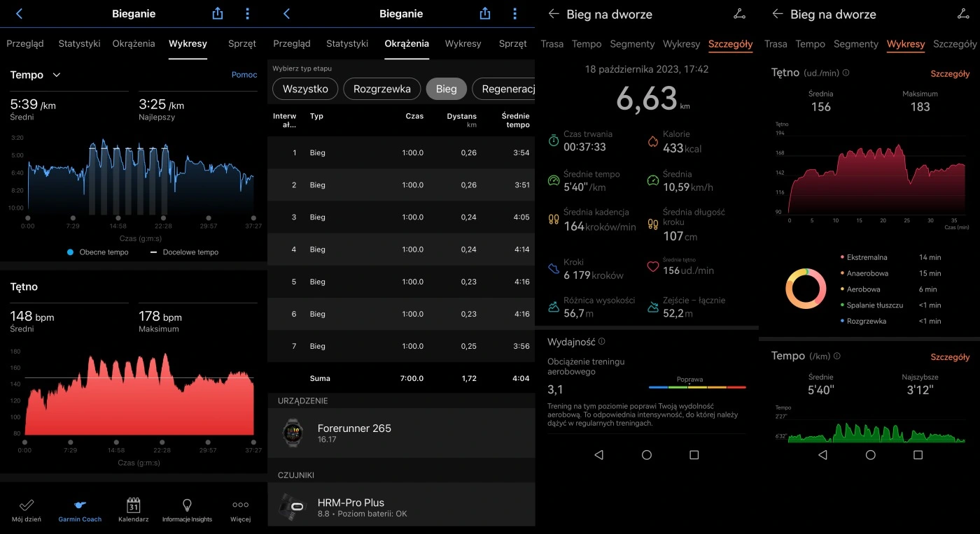 Bieg interwałowy: HRM-Pro Plus, Huawei Watch GT 4
