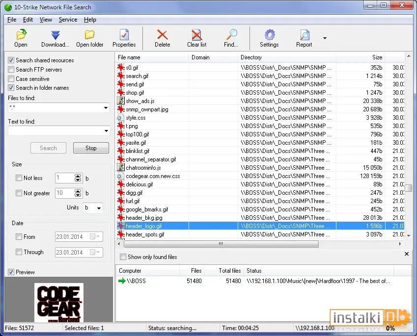 Okladka 10-Strike Network File Search