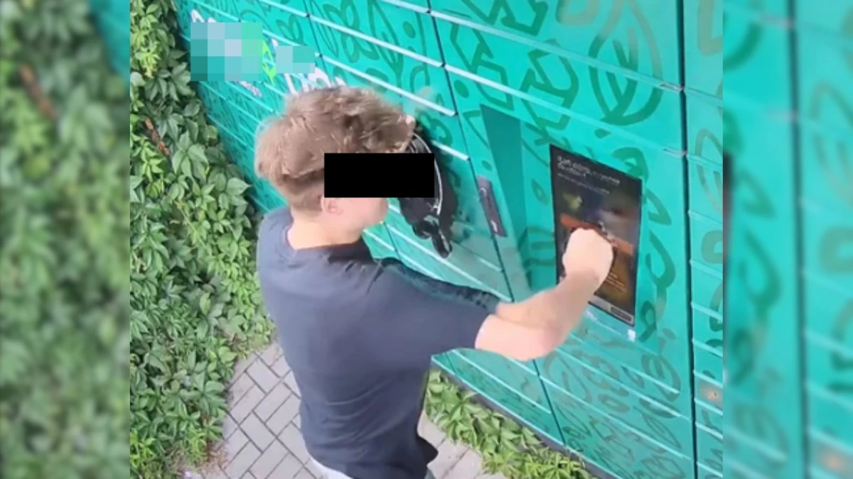 18-latek zdewastował automat paczkowy. Policjanci znaleźli go w szafie