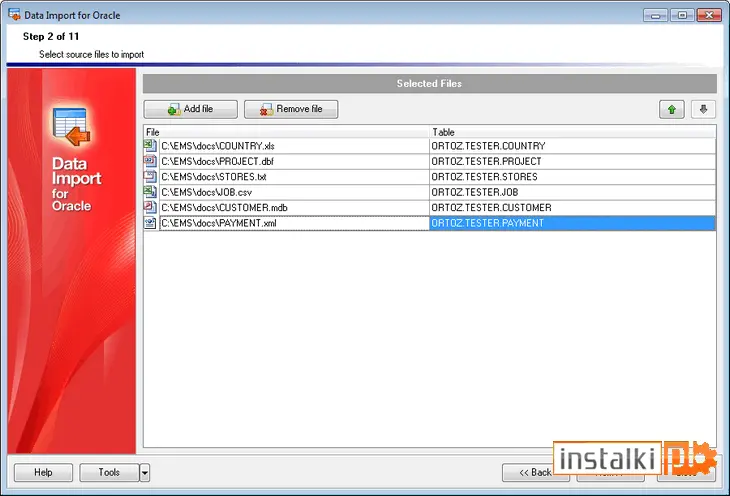 Okladka EMS Data Import for Oracle
