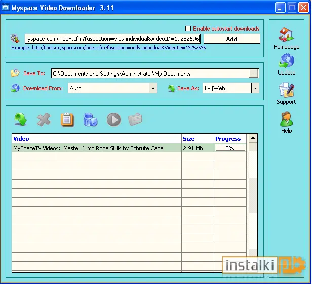 Okladka Myspace Video Downloader