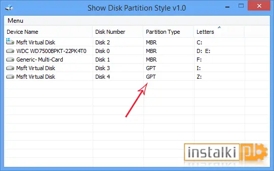 Okladka Show Disk Partition Style