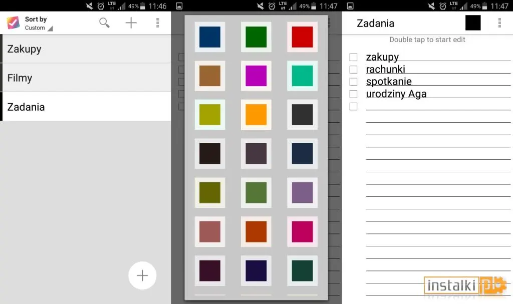 Color checklist