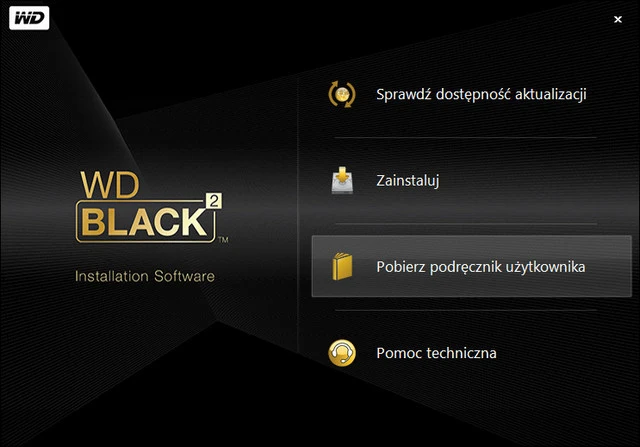 program instalacyjny dysku WD Black