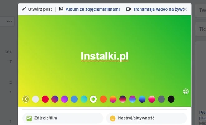 Jak stworzyć post z kolorowym tłem na Facebooku?
