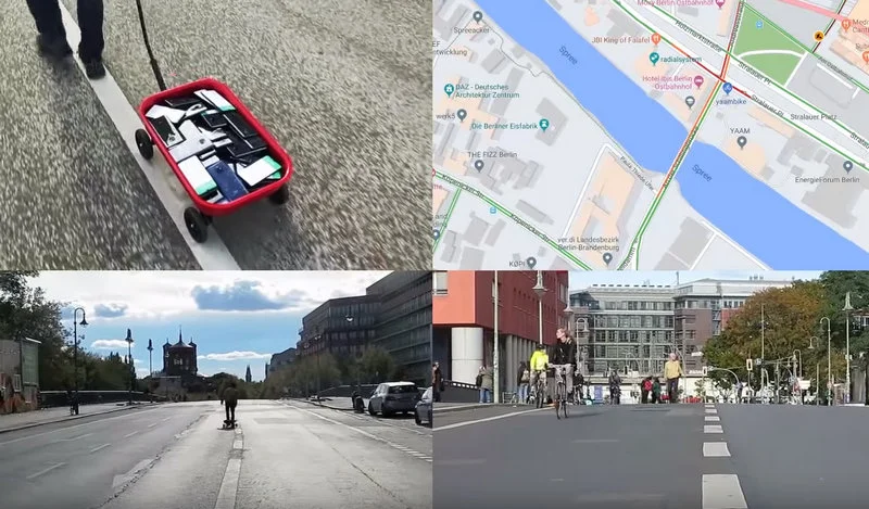 Mężczyzna chodzi po ulicy z 99 smartfonami aby wywołać sztuczne korki w Google Maps