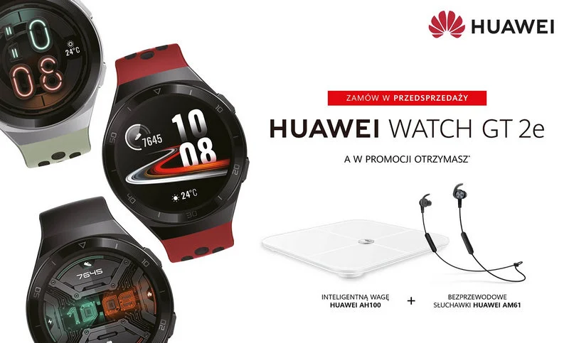 Huawei Watch GT 2e – kupując nowy smartwatch otrzymasz gratis inteligentną wagę i słuchawki bezprzewodowe