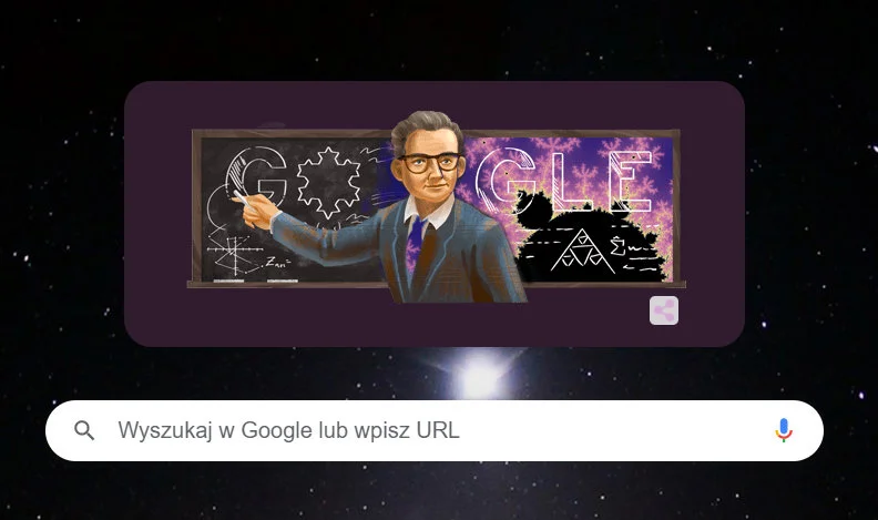 Benoit Mandelbrot w Google Doodle. Urodzony w Polsce matematyk, ojciec fraktali