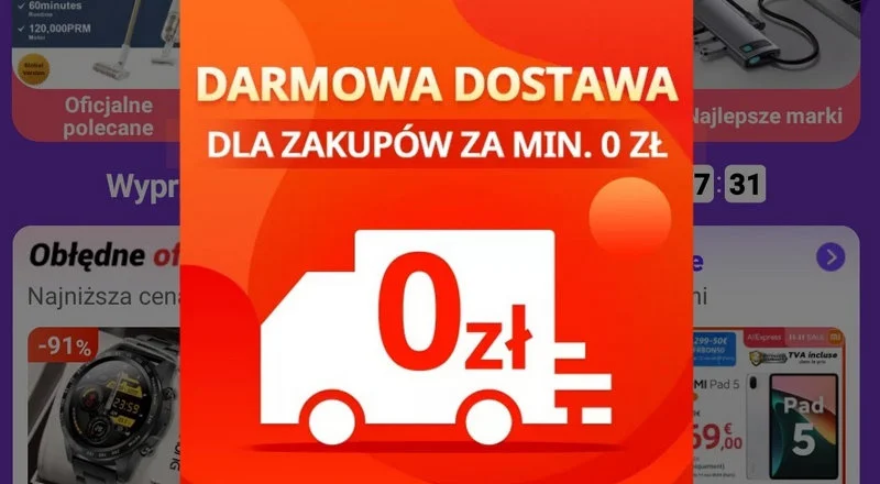 AliExpress obiecuje darmową wysyłkę wszystkich produktów z tegorocznej wyprzedaży