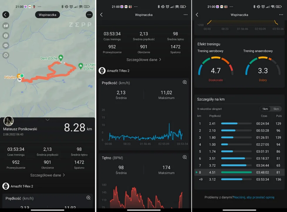 Amazfit T-Rex 2 - wspinaczka górska