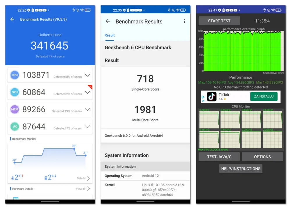 Unihertz Luna - wydajność