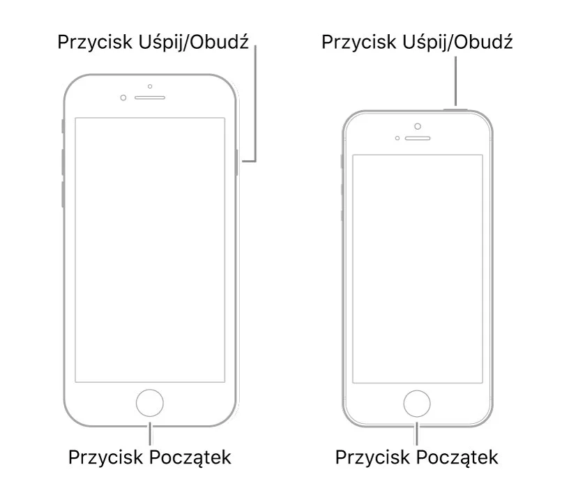 Wymuszanie ponownego uruchomienia iPhone’a 6s