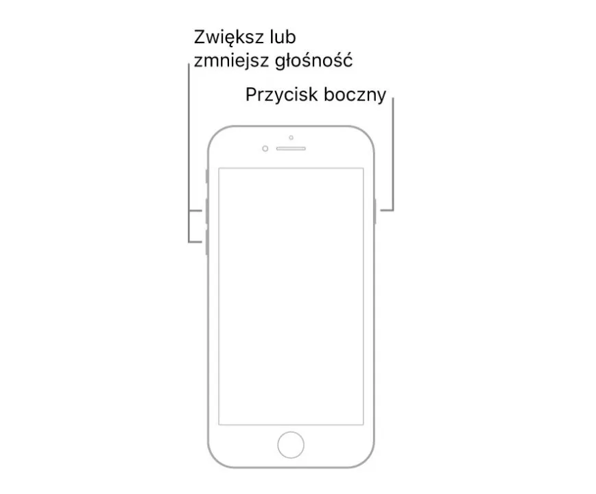 Wymuszanie ponownego uruchomienia iPhone’a 8
