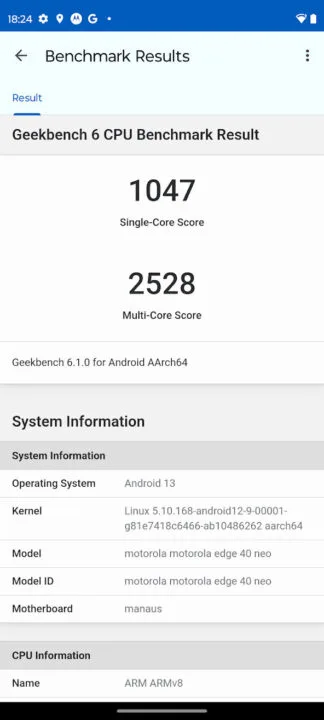 Edge 40 Neo - test w benchmarku