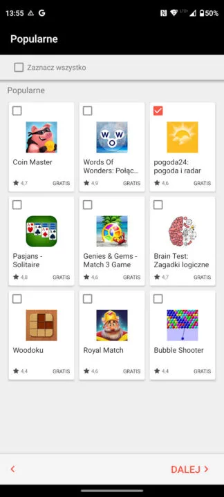 Dodatkowe aplikacje na Edge 40 Neo