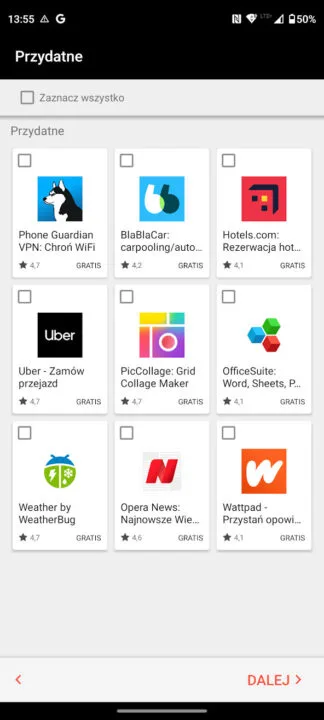 Dodatkowe aplikacje na Edge 40 Neo