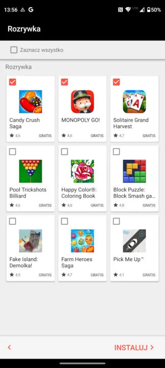 Dodatkowe aplikacje na Edge 40 Neo